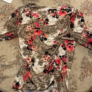 Style&co. Wrap Formal Fancy Floral Shirt
